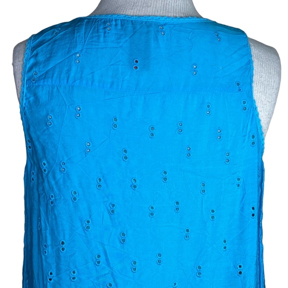 V Cristina Sleeveless Eyelet Bamboo Blend Tunic With Scalloped Hem Medium - Picture 7 of 15